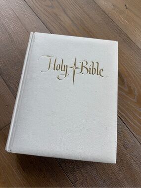 White Holy Bible with Gold Lettering 1971